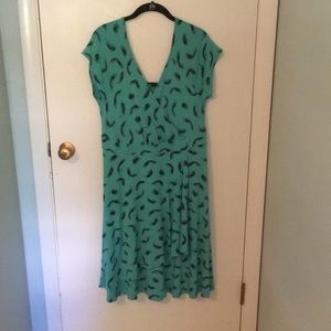 Torrid surplice feather print dress, size 1, GUC